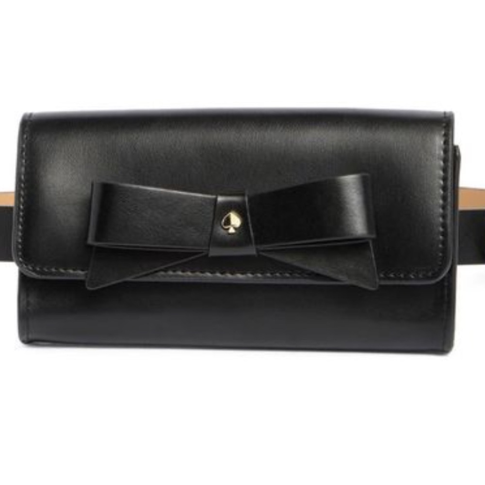 NWT Kate Spade Leather Belt Bag Black Bow
Size: L/XL - Picture 6 of 11
